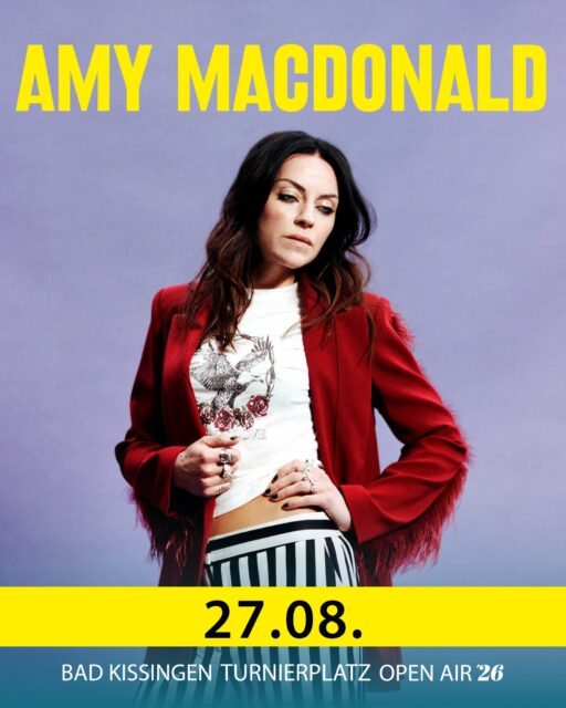 🎶 𝐀𝐦𝐲 𝐌𝐚𝐜𝐝𝐨𝐧𝐚𝐥𝐝 𝐥𝐢𝐯𝐞 𝐢𝐧 𝐁𝐚𝐝 𝐊𝐢𝐬𝐬𝐢𝐧𝐠𝐞𝐧! ✨

Am 27. August 2026 kommt Amy Macdonald zum Bad Kissingen Turnierplatz Open Air  und bringt ihre unverwechselbare Mischung aus Energie, Gefühl und Folk-Pop auf die Bühne. 💛

Mit Welthits wie „This Is The Life“, „Mr. Rock & Roll“ und „Dream On“ sowie Songs aus ihrem aktuellen Album „Is This What You’ve Been Waiting For?“ erwartet euch ein Sommerabend voller Emotionen, Mitsing-Momente und Gänsehaut. 🌅🎤

Amy Macdonald steht für ehrliche Musik, starke Geschichten und eine Live-Atmosphäre, die verbindet – nahbar, kraftvoll und absolut mitreißend.

📅 27.08.2026
📍 Bad Kissingen Turnierplatz Open Air
🎟️ Tickets & Infos: www.badkissingen-openair.de

Wer ist dabei und feiert diesen besonderen Sommerabend mit uns? 🙌✨

Foto: Olivia Rose

#AmyMacdonald #BadKissingenTurnierplatzOpenAir